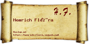 Hemrich Flóra névjegykártya